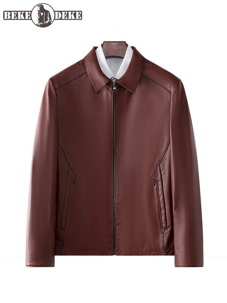 Leatherwork Designs - Chaqueta de traje de cuero genuino