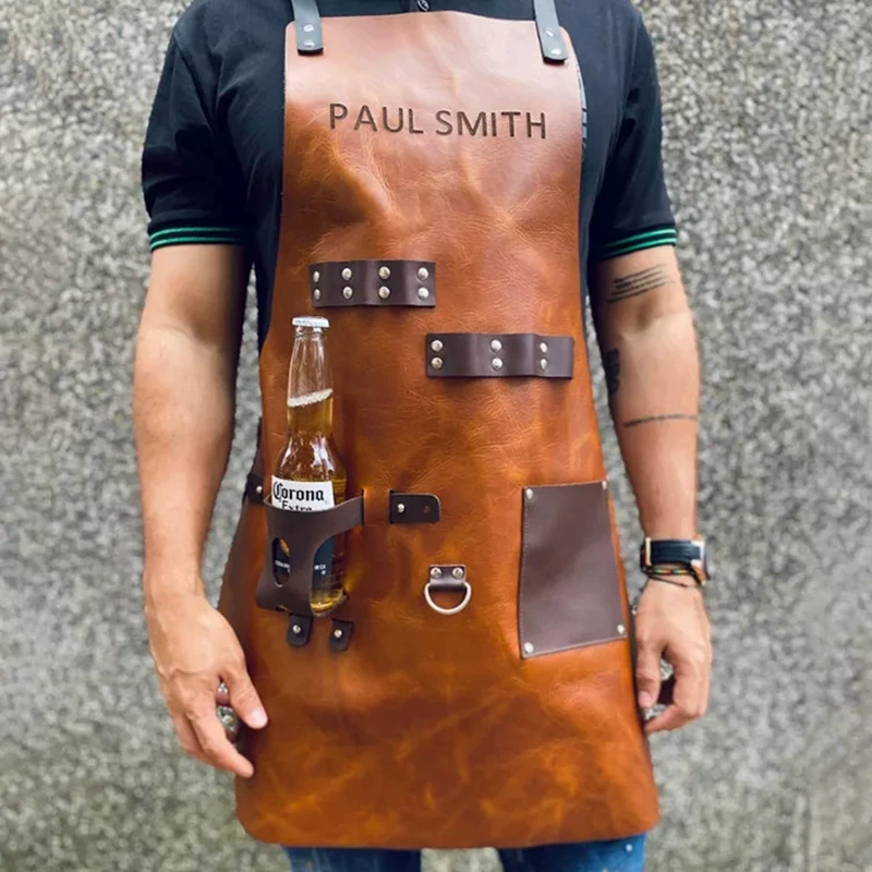 Leatherwork Apron - Delantal de cocina para barbacoa al