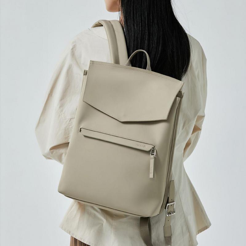 Leather Work Bag Women - Moda nueva mochila versátil informal sencilla