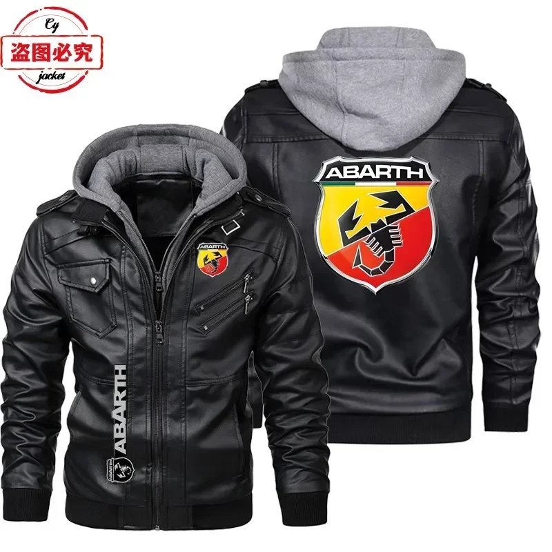 Leather Work Jacket With Hood - Chaqueta de Cuero Talla Europea con