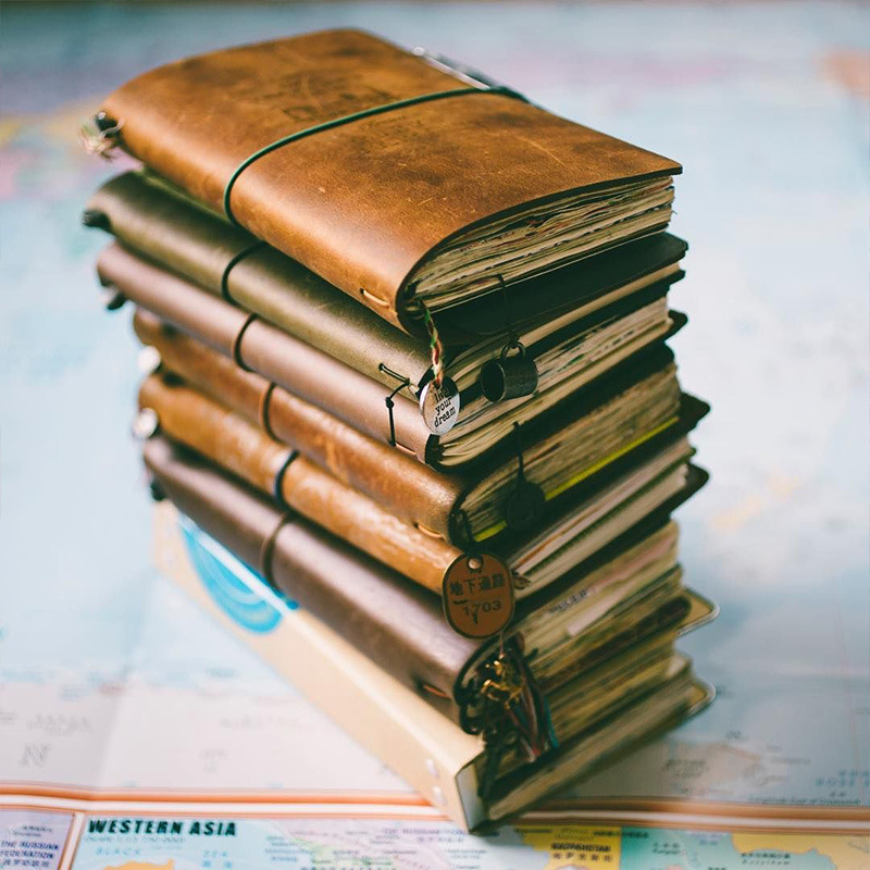 Leather Work Notepad - Cuaderno de cubierta de cuero Retro