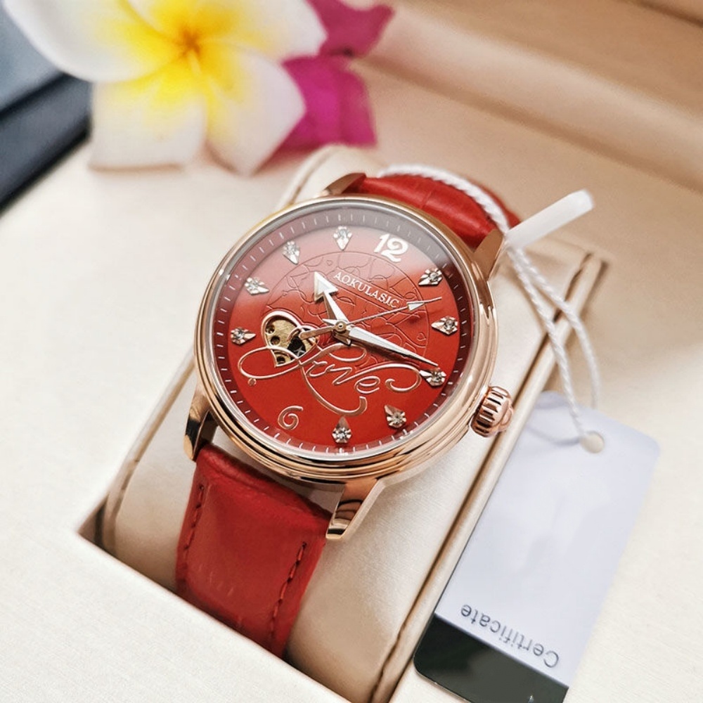 Leatherworking Items - Reloj Mecánico de Lujo para Mujer,