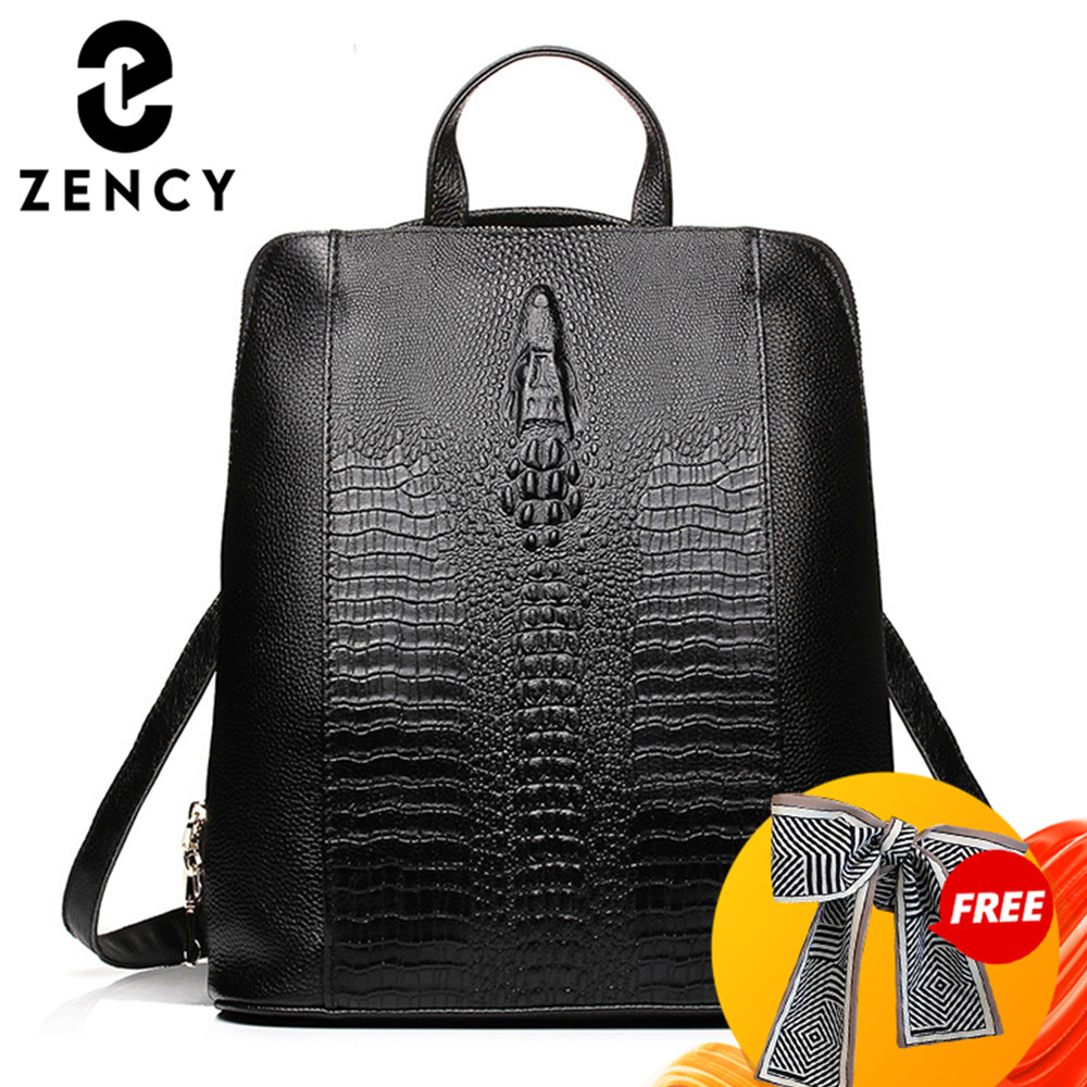 Leather Work Bag Women - Mochila Zency de piel de cocodrilo