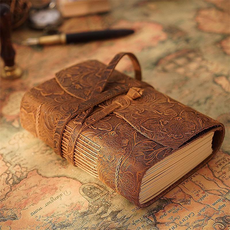 Leather Work Notepad - Cuaderno de cuero hecho a mano,