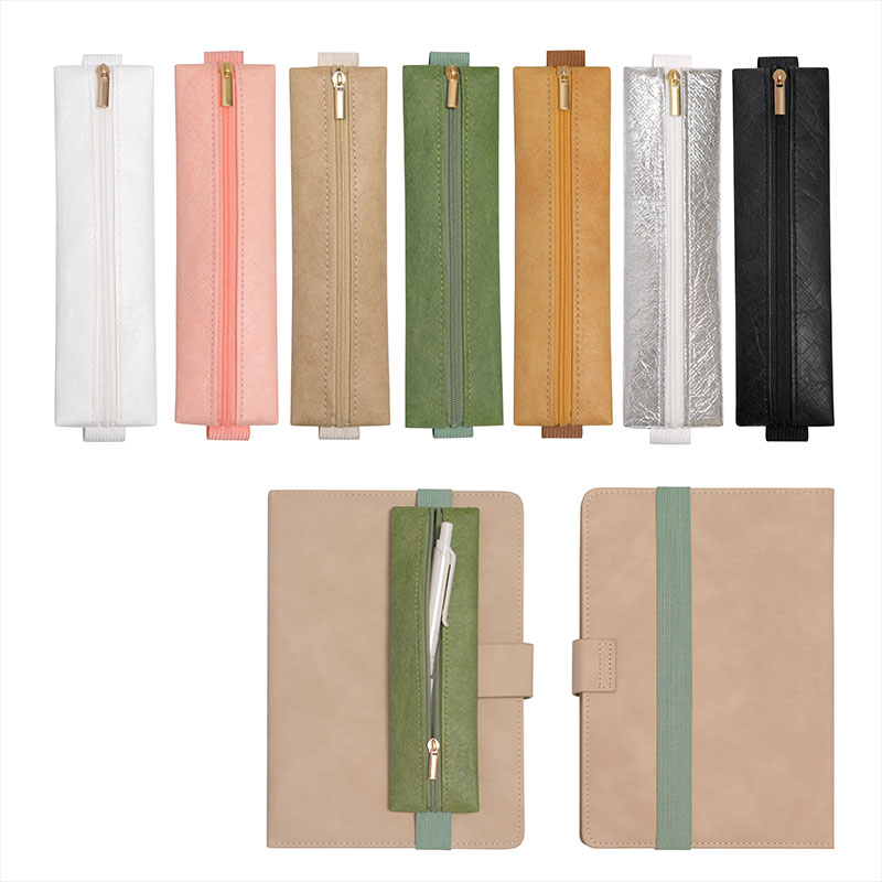 Leather Work Notepad - Portalápices con banda elástica ajustable, materiales