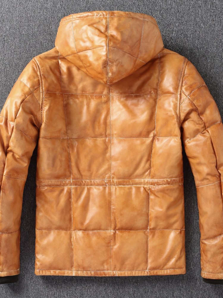 Chaqueta de invierno para homb - Leather Work Jacket With Hood reseña y precio