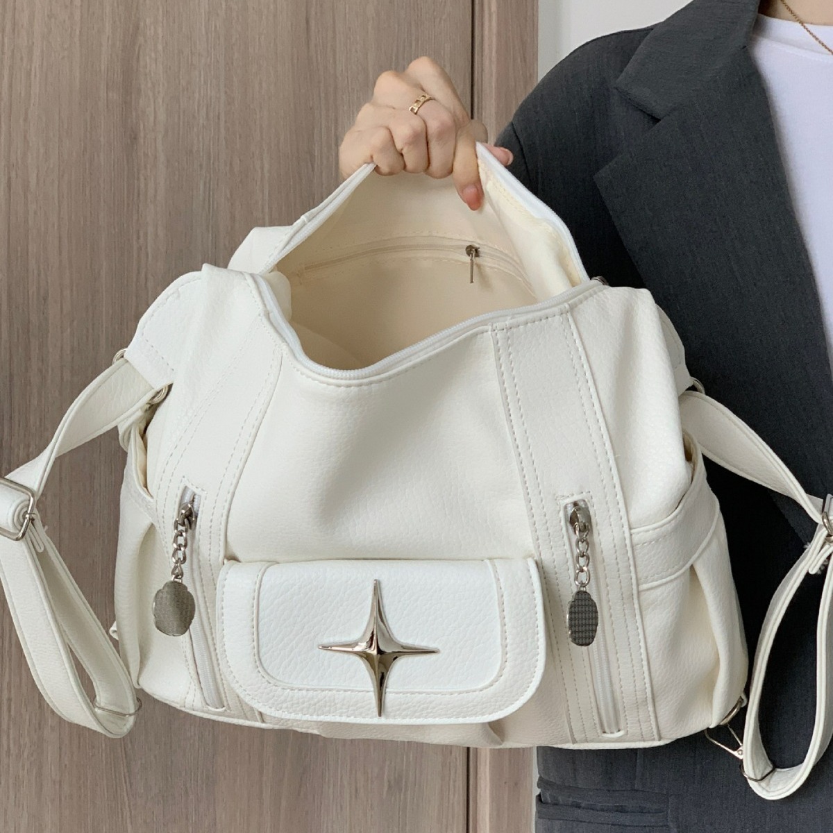 Bolso bonito para mujer, versi - Leather Work Bag Women reseña y precio