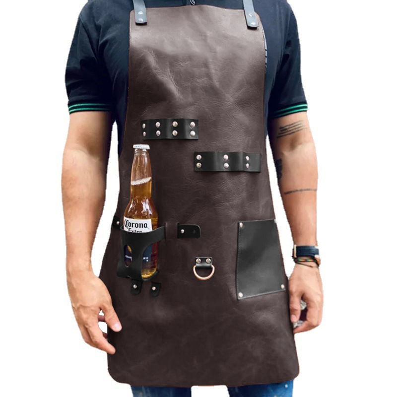 Delantal de cuero PU para exte - Leatherwork Apron reseña y precio