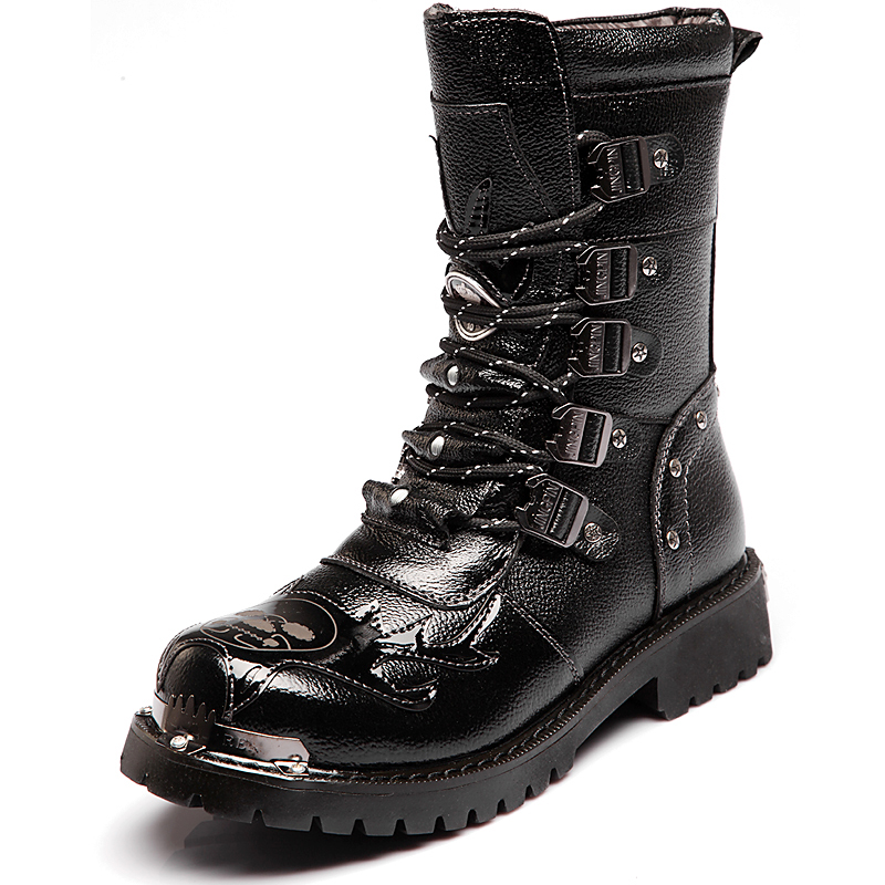 Botas de combate para hombre,  - Leatherwork Rivets reseña y precio