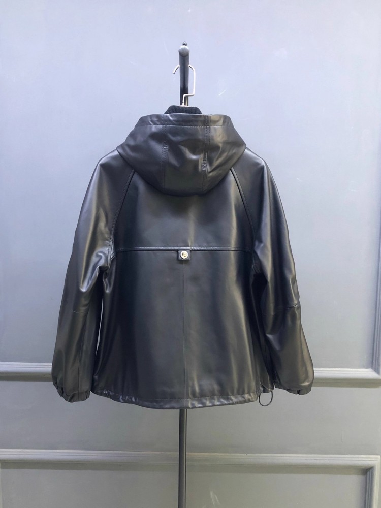Oferta Caliente: Chaqueta Cort - Leather Work Jacket With Hood reseña y precio