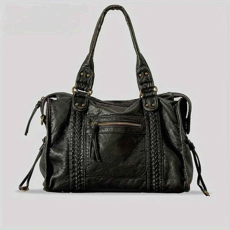 Bolso de mano de cuero suave l - Leatherwork Rivets reseña y precio