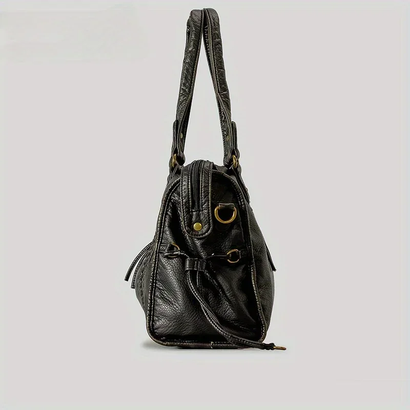 Bolso de mano de cuero suave l - Leatherwork Rivets reseña y precio