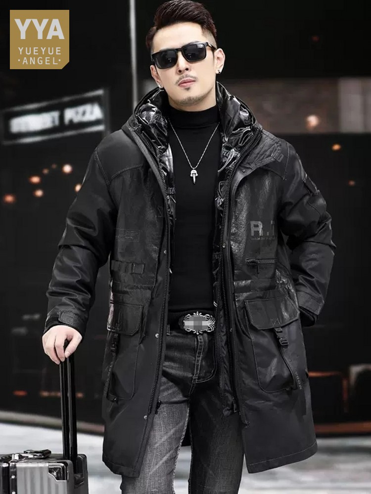 Abrigo de cuero genuino de inv - Leather Work Jacket With Hood reseña y precio