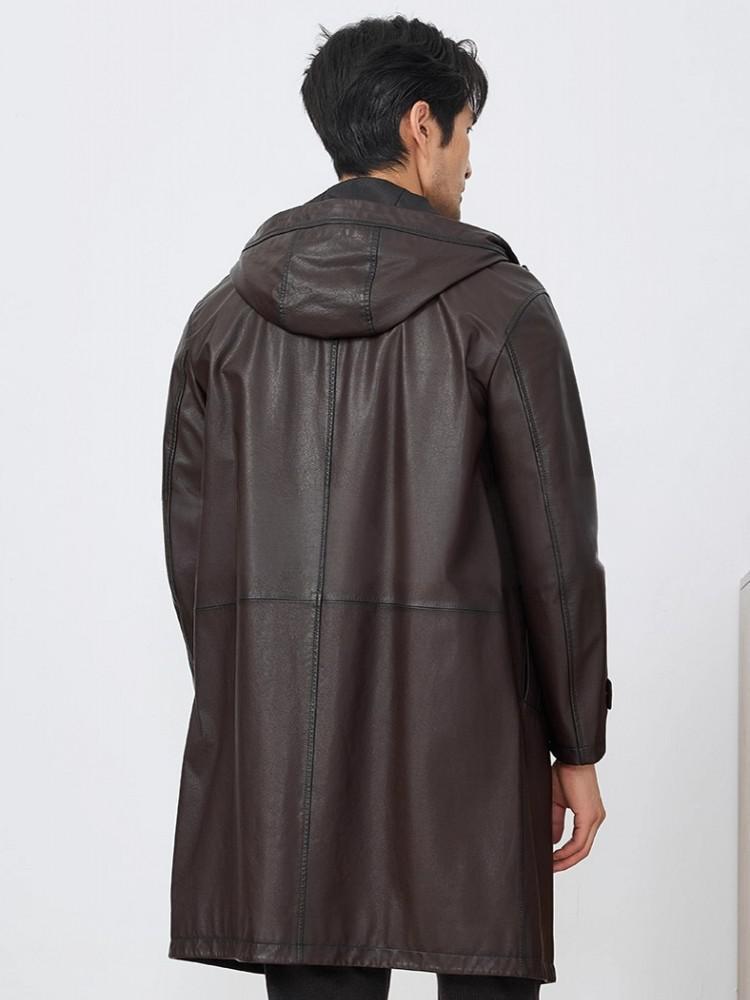 Moda para hombre otoño nueva c - Leather Work Jacket With Hood reseña y precio