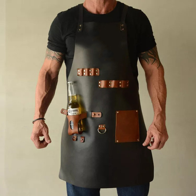 Delantal de cuero PU para exte - Leatherwork Apron reseña y precio