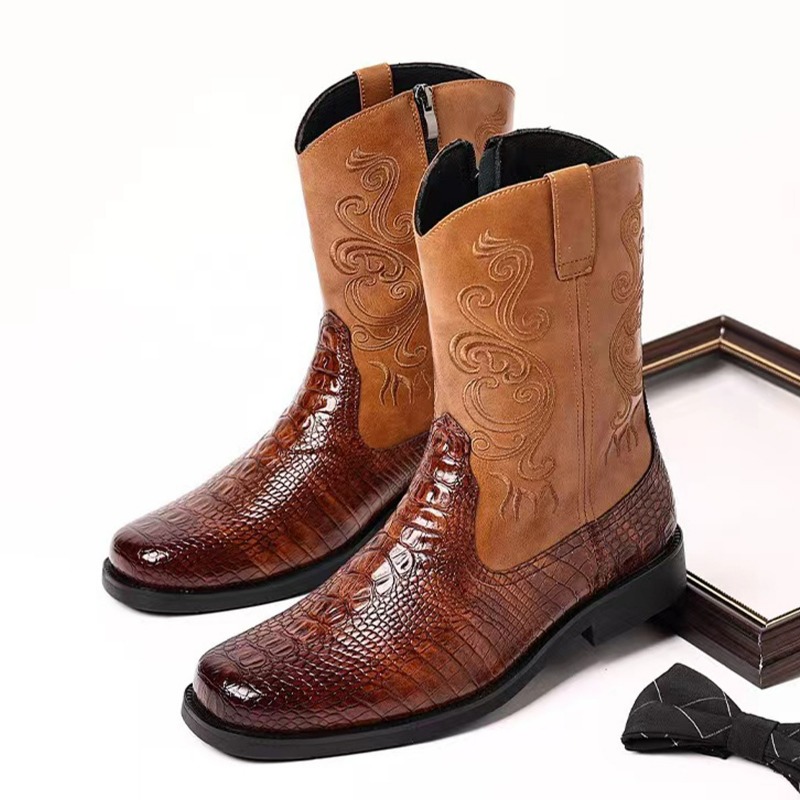 Botas bordadas para hombre, bo - Leather Work Western reseña y precio