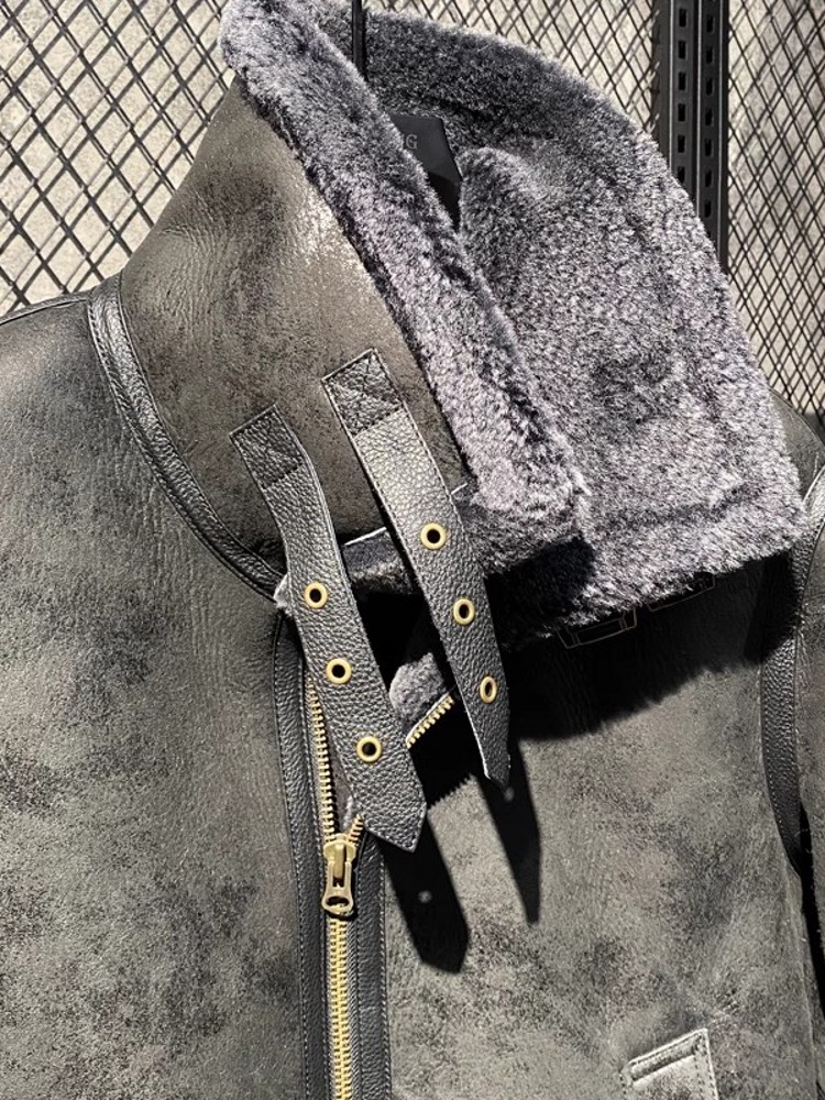 Chaqueta de Cuero Genuino para - Leather Work Jacket With Hood reseña y precio