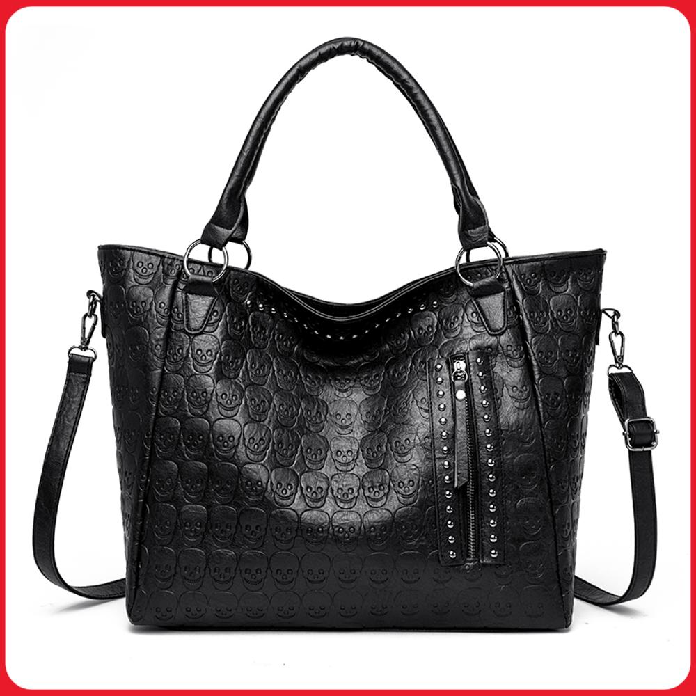 Bolso cruzado Punk Skull de cu - Leatherwork Rivets reseña y precio
