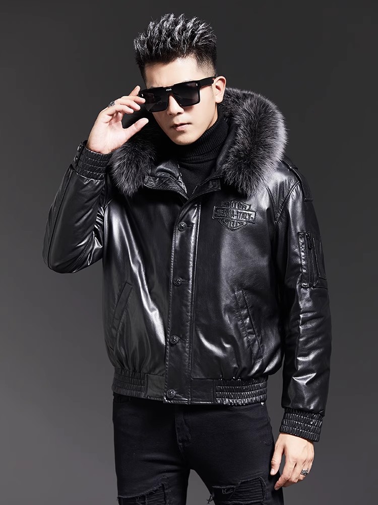Moda para hombre invierno cuel - Leather Work Jacket With Hood reseña y precio