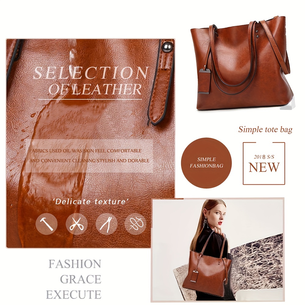Bolso de mano de cuero Retro c - Leather Work Bag Women reseña y precio